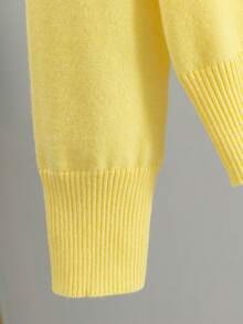 GIGOGOU Women's Basic Knit Pullover Sweater For Autumn/Winter, Soft And Comfortable V-Neck Casual Knit Top, Minimalist Style Yellow Fall - Yellow - View 10