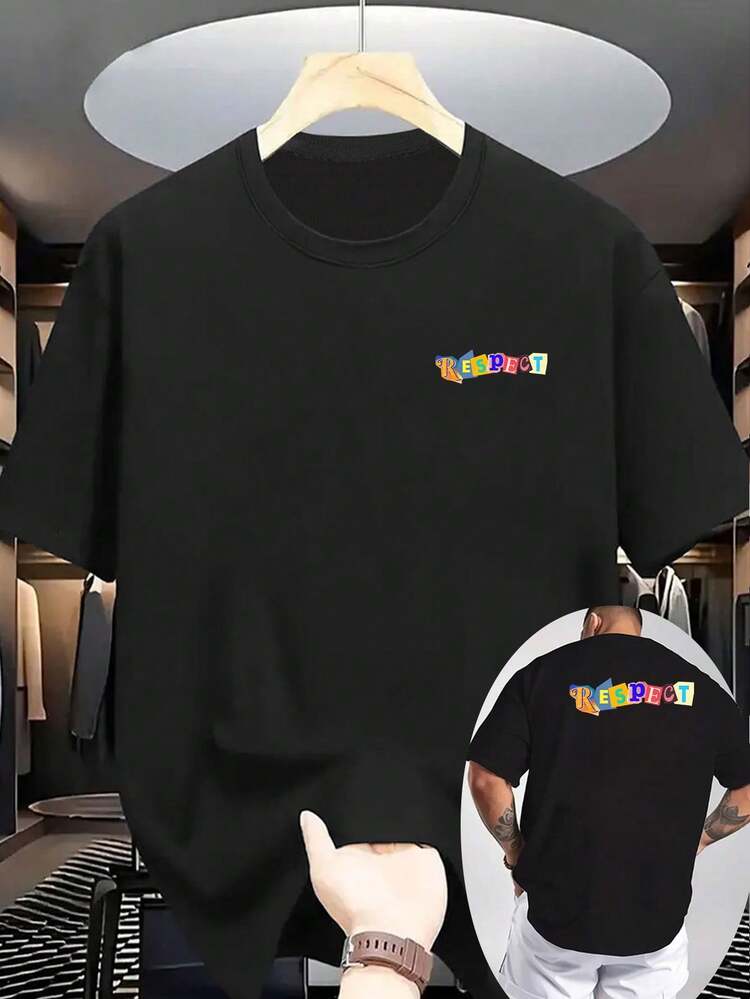 [Selección Niu Wang]Nueva Camiseta Deportiva Casual de Manga Corta para Hombre, Verano 2026, Cuello Redondo Acanalado, Estampado a Doble Cara en la Parte Delantera y Trasera, Tejido de Punto - Blanco - Añade 9