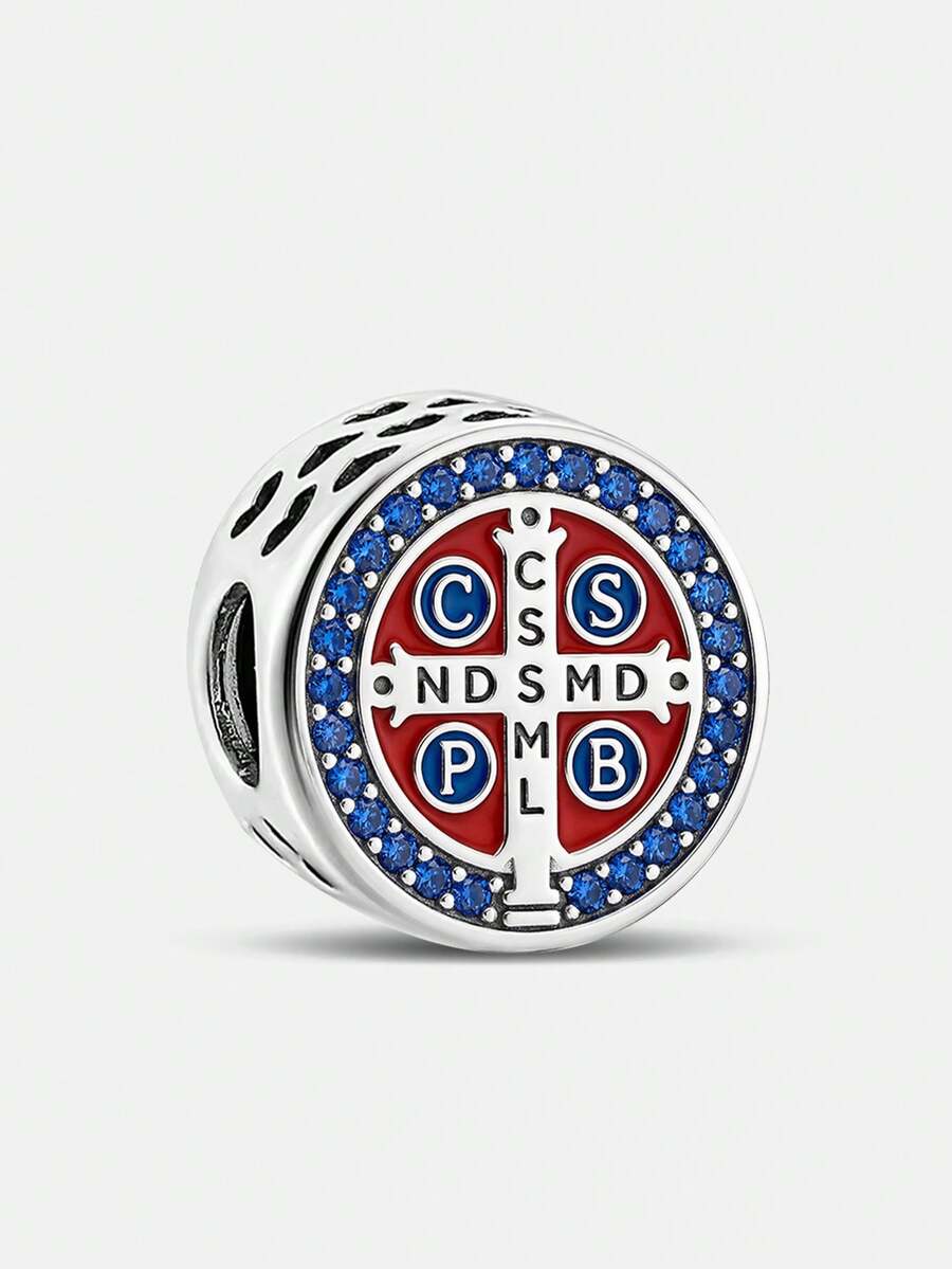1pc St. Benedict Guardian Bead, Suitable For Women's Bracelet DIY Jewelry Making, Daily Matching Decoration - Saint Ben - View 1