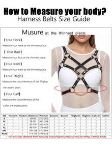 1pc Women's Punk Style Black Sexy Hollow Out Bustier Cross Strap PU Leather Harness Bondage Top, Suitable For Nightclub, Rave Night Or Theme Party Atmosphere Outfit - Black - View 8