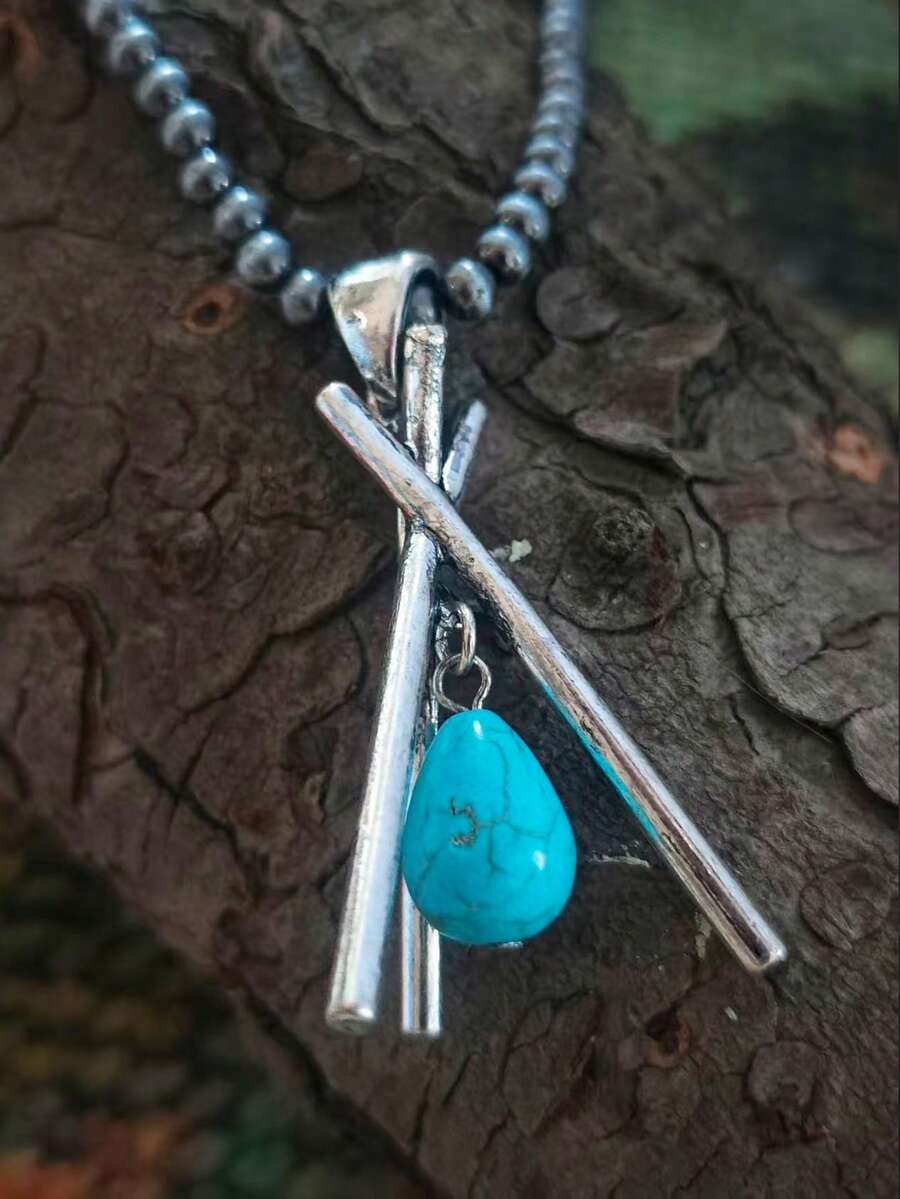 1pc Western Style Cross Triangle 3D Design Minimalist Pendant Necklace Unisex - Necklace - View 1