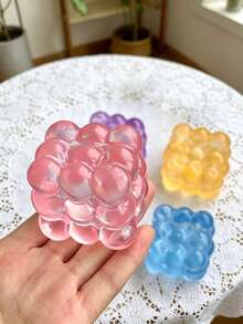 Colorful Transparent Jelly Hand Training Tool, Bubble Cluster TPR Soft Rubber Hand Exerciser, Stress Relief And Grip Strength Enhancement Gadget - Multicolor - View 3
