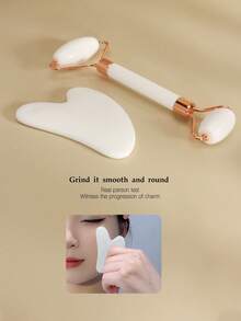1pc/3pcs/Set Facial Beauty Massage Ice Tool Set For Women, Face Scraper Roller Massager, Silicone Face Ice Massage Tool For Eye, Neck And Face Massage, Contour Shaping, Lifting Skincare Effect And Skin Radiance - White - View 6