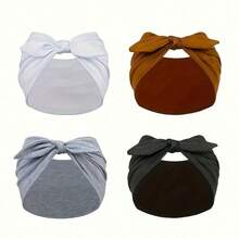 Wide Rabbit Ear Elastic Waistband Hair Accessory, Sports Yoga Headband - Multicolor - View 4