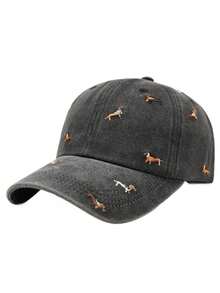 1pc Men's Cartoon Design Embroidered Baseball Cap, Unisex Vintage Sun Protection Baseball Hat, Summer Hat, Adjustable Breathable Baseball Cap, Suitable For Spring, Autumn, Summer, Beach, Holiday Outdoor Sports, Suitable For Daily Use - A - View 10