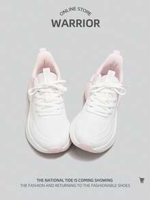 WARRIOR 1 Pair Women's Front Lace-Up Sporty Low-Top Mesh Sneakers - Bai Qianfen - View 5