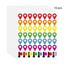 10pcs Colorful Position Labels Color-Coded Indicators Suitable For Camping, Travel, Craft Projects, Office Supplies, Scrapbooking, DIY Decoration PVC Self-Adhesive Stickers - Colored Location Labels - View 11