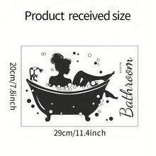 1pc Bathroom Wall Sticker, Made Of Removable Waterproof PVC, Perfect For Home And Wall Decor, Size 7.8" X 11.4" - one-size - View 8