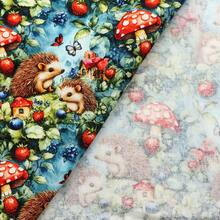 Hedgehog Mushroom Pattern Quilting Fabric-57x19.68inch(145x50cm) 100% Cotton Craft Fabrics DIY Handmade Precut For Patchwork Craft - Default - View 5