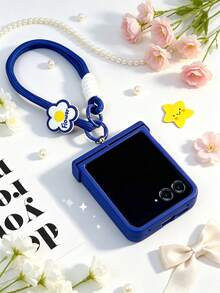 1pc Girls Kids Foldable Phone Case Unique Design Solid Color Phone Case Foldable Phone Case Protective Cover Shell And Protective Cover Choice Shockproof Shock-Absorbing Thin With Pendant Compatible With Motorola Razr 50 60/70 Razr50Ultra Razr60 Ultra Razr70Ultra Compatible With Samsung Galaxy Z Flip 7 / Flip 6 / Flip 5, Galaxy Z Flip 8 - Multicolor - View 10