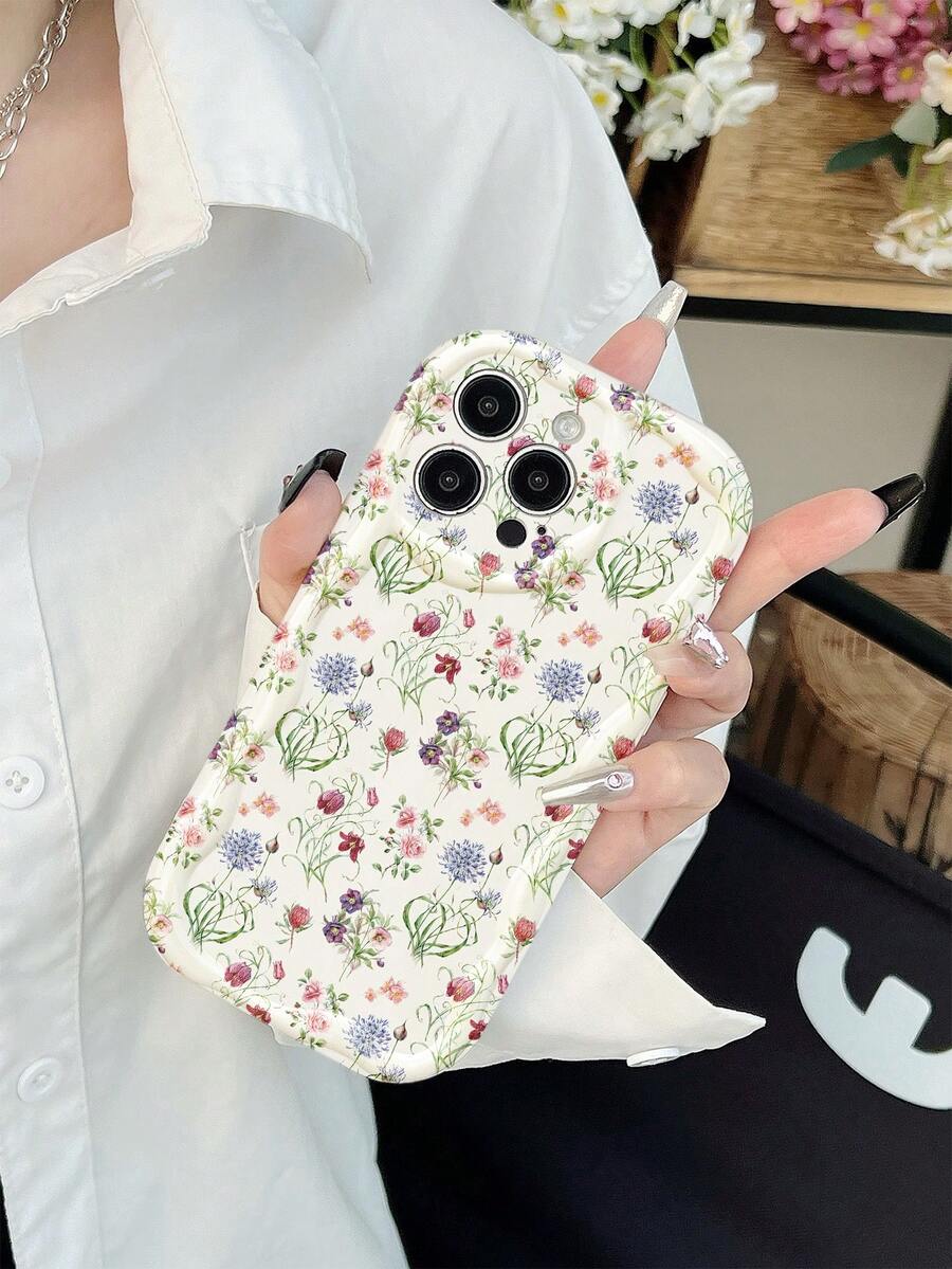 法式復古滿版野花印花手機殼,全鏡頭保護防摔軟殼,適用於 iPhone 17/17 Pro/17 Pro Max/16/16 Pro/16 Pro Max/15/15 Pro/15 Pro Max/14/14 Pro/14 Pro Max/13/13 Pro/13 Pro Max/12/12 Pro/12 Pro Max/11 系列,藝術女孩風 - 彩色 - 查看 1