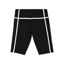 FILA Confini Slim Contrast Tape Shorts, Women's Cycling Shorts, 65% Polyester And 35% Elastane, Slim Fit Interlock Elastic, Drawstring Waist And Logo Patch - Black - View 3