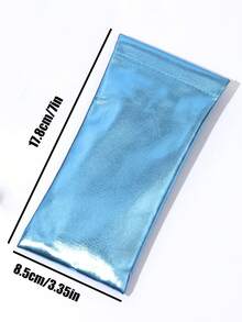 2件裝可攜式彩色眼鏡收納袋，柔軟PU皮革眼鏡收納包，時尚眼鏡保護收納袋，女款時尚眼鏡包，旅行必需品 - 2pcs(炫彩白+亮藍) - 查看 4