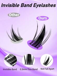 384Pcs Manga Spiky Wet Look Cluster Lash Kit 10-20mm, Soft Fluffy Lightweight 3D Faux Mink Individual DIY Eyelash Extensions With Tweezers & Lash Brush For Home Self Makeup - D - View 8