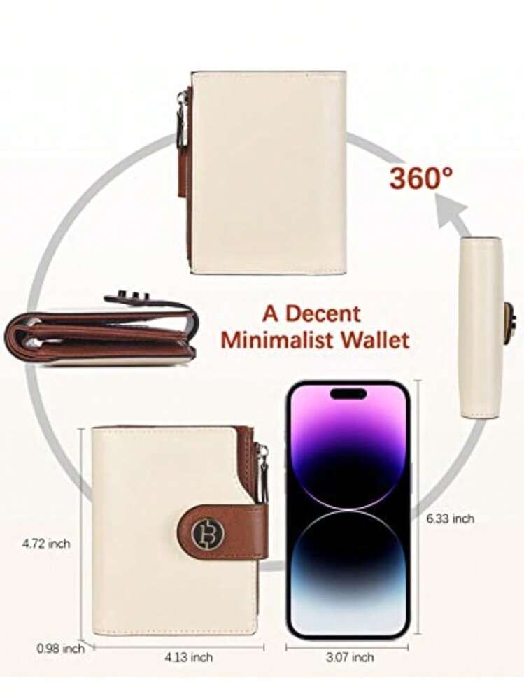 BOSTANTEN Women's Leather Wallet With RFID Blocking, Small Foldable Zippered Card Pocket With ID Window - 3-a-brown-oil Wax - View 7