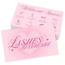 Pink Lash Extension Aftercare Card | 50 Pack | Lash Aftercare Instruction Minimalist Cards Double Sided Size 3.5 X 2 Inches Eye Lash Aftercare Kit For Clients With 2-3 Week Refill Instruction - 3.5 X 2 Inches - View 6