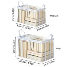 1pc Heavy Duty Transparent Book Storage Box, Classroom & Home Old Book Organizer, Student Desk Dust-Proof Foldable Book Bag, 180° Flip Lid Design, Convenient & Space-Saving - Transparent Book Storage Box - View 9