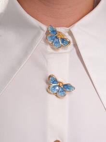 1/2pcs Button Cover Clip For Shirts&Dresses, Cute Butterfly Cufflinks For Men And Women's Clothing Decoration Button Clips, Fashion Accessories, Gifts - A - View 9
