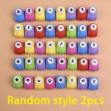2/6/12pcs Mini Hole Puncher Set, Mixed Color Portable Manual Hole Punchers, DIY Scrapbooking Card Making School Office Craft Supplies - Multicolor - View 12