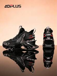 Classic Retro Men's Casual Sneakers – Durable Slip-Resistant Cushioned Design, Must-Have For Daily Wear - 黑色 - 查看 5