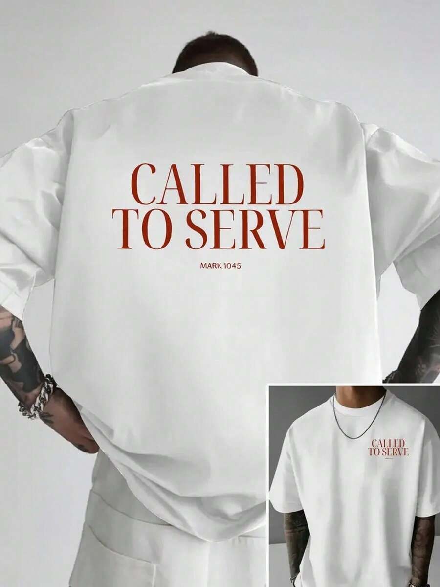 Call Services, Mark Gospel 10:45, Men's Fashion T-Shirt With Double-Sided Print, Suitable For Everyday Leisure At Home Or Outdoor Fitness Activities, An Essential Garment - 白色 - 查看 1