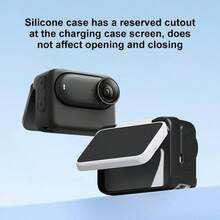 適用於 Insta360 GO 3S PULUZ 相機充電盒矽膠保護套，附鏡頭蓋與掛繩，運動相機配件 (黑色) - 查看 5