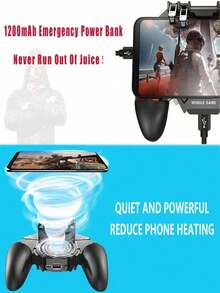 Mobile Game Controller Trigger, Gamepad Joystick, Shooting Aiming Button, Compatible With 4.7-6.5 Inch Phones - Black - View 6