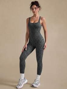 VVX Jumpsuit Yoga Wanita Leher Persegi Tanpa Punggung Pengontrol Perut Pengangkat Bokong, Celana Pendek Olahraga Tanpa Lengan Bergaris Tanpa Jahitan untuk Gym Olahraga Musim Panas - MultiWarna - View 5