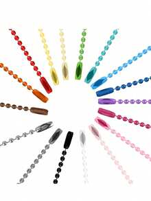 110pcs/Set Multi-Color Bead Keychains, Includes Metal Chains And Connectors, DIY Jewelry Making Accessories, Suitable For Decoration And Labeling - Multicolor - View 9