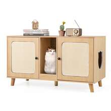 43 Inches Cat Litter Box Enclosure With Storage And Double Rooms - B - View 11