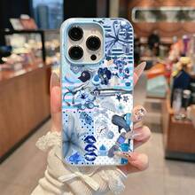 Tema oceánico de Blue Stitchfunda de teléfono Fundas compatibles con ,Apple,VIVO,OPPO,,, y Honor.Fabricadas en silicona TPU,ofrecen protección contra golpes y caídas. - Azul - Ver 1