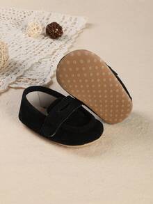 0-1 Year Old Infant Soft Sole Solid Color Shoes, 3-5-7-8 Months Newborn Infant Prewalker Shoes, Unisex For Spring & Autumn - Black - View 11