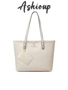 2024 New European And American Style Women Handbag Tote Shoulder Bag Cross Pattern Simple Fashion Large Bag - White - View 1