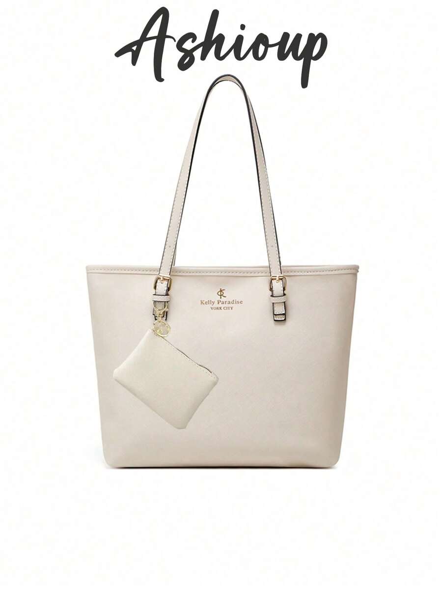 2024 New European And American Style Women Handbag Tote Shoulder Bag Cross Pattern Simple Fashion Large Bag - White - View 1