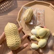 1pc Realistic Peanut Squeeze Toy, Soft Nut-Shaped Stress Relief Fidget Toy - 花生 - 查看 4