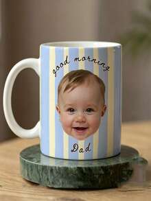 Customized Personalized Baby Face Mug, New Dad Custom Photo Mug, First Father's Day Gift From Baby, New Dad Golf Enthusiast Gift, Best Father Keepsake - Multicolor - View 7