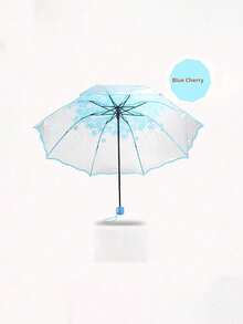 1/3pcs Floral Pattern Transparent Umbrella, Suitable For School, Office, Home, Travel, Back To School Supplies, Umbrella, Unisex, Durable Structure - Multiple Styles - View 13
