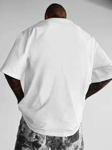 Camiseta de verano para hombre de diseño moderno y a la moda, talla, con hombros caídos y estampado de chiles, ropa casual cómoda de manga corta para hombre, estilo versátil para el d - Negro - Ver 7
