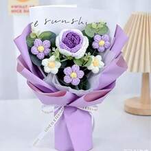 1 Peça Buquê de Flores em Forma de Coração Feito à Mão, Presente para o Dia dos Namorados, Aniversário, Presente para Amante, Mãe, Mulher - multicolorido - Visão 20