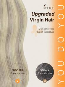 DOORES 9PCS Ekstensi Rambut Jepit Lurus Rambut Manusia Asli Alami Ekstensi Rambut Manusia Perawan Tenunan Ganda Jepit Tak Terlihat & Lembut Potongan Rambut Mini Untuk Rambut Tipis Untuk Wanita - S17A/60A - View 2