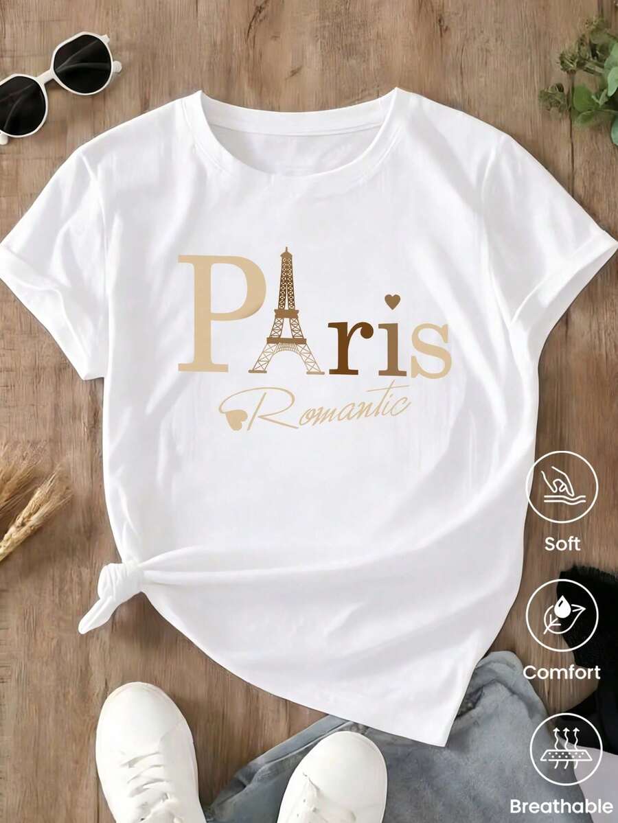 Fashionable Short-Sleeved, Round-Neck T-Shirt, Made In Mexico For The Spring/Summer 2025 Season. Featuring A Cartoon Print. - 白色的 - 查看 1