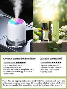 Humidificador alimentado por USB, difusor de aromas 2 en 1, disponible en 3 colores, portátil y compacto, humidificación ultrasónica silenciosa, adecuado para dormitorio, hotel, dormitorio, baño, habitación de mascotas, estudio de yoga, etc. - Mist - Ver 14