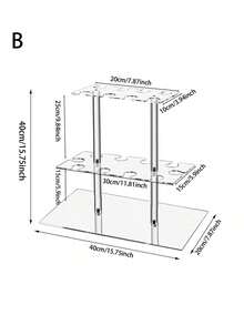 1SET Party Champagne Display Rack 2-Tier/3-Tier Thickened Transparent Acrylic Champagne Tower Wine Glass Stemware Stand Suitable For Wedding Party Gathering - Clear - View 9