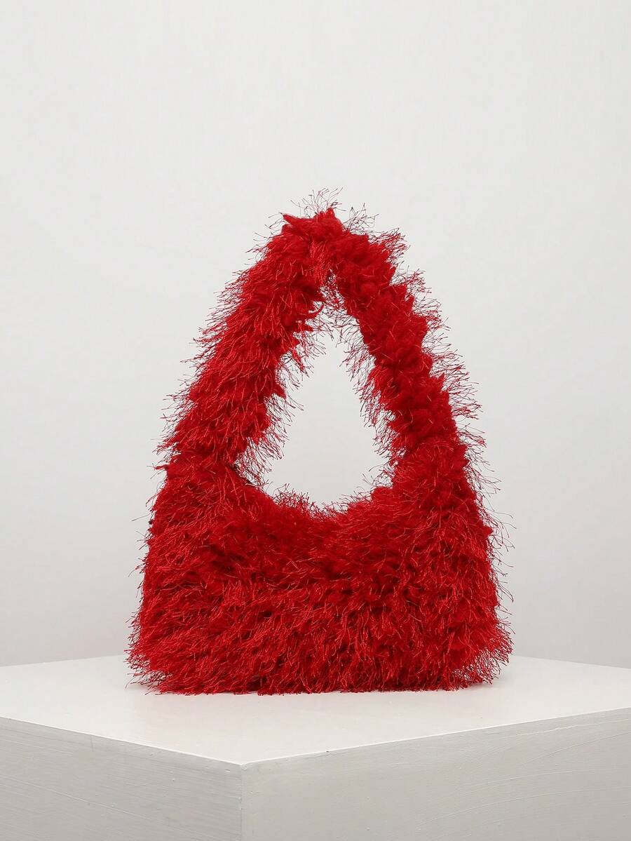 Sequin Shoulder Bag, Elegant Ladies Handbag, Dress Accessories, Wedding Items, Gift For Women (Random Pattern) - Red - View 1