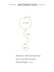SereneSpark 1 pieza Anillo-pulsera de cadena de plata de ley 925 con circonita en forma de copo de nieve exquisito, joyería fina adecuada para bodas, fiestas, regalos, viajes y otras ocasiones - Dorado - Ver 8