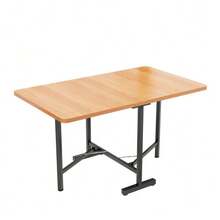 Elegante e minimalista tavolo da pranzo in colore naturale – Tavolo allungabile 120 cm x 80 cm, pieghevole e facile da riporre, stile moderno e minimalista, struttura in lega ad alta resistenza. - Cammello - Visualizzare 7