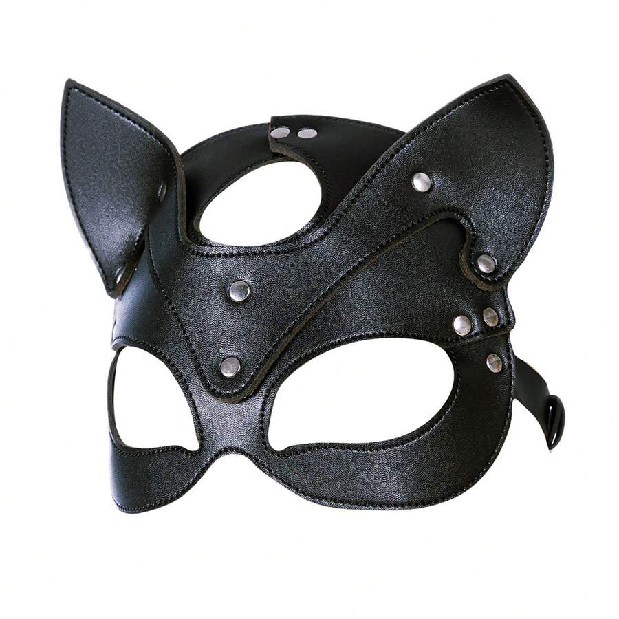 SM Role-Playing Game Fox Eye Mask  Women Sex Flirting Toy Passionate Dance Leather Mask Party Mask - Black - View 1