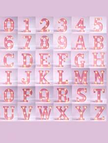 16cm 家居裝飾白色發光 A-Z LED 字母燈,電池供電,臥室裝飾字母夜燈,婚禮裝飾,生日派對裝飾,女孩房/兒童房裝飾字母燈,節日居家酒吧裝飾字母燈,字母燈 - 粉色 - 查看 8