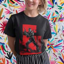 Camiseta vintage de Metal Gear Solid, camiseta unisex con gráfico de Metal Gear, ropa de algodón con estampado vintage, camiseta de fan de Metal Gear Solid para parejas. - Negro - Ver 4
