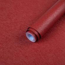 1 捲自黏紅色絲綢 PVC 裝飾牆貼，客廳餐廳健身房背景牆家居裝飾貼紙，桌面櫥櫃面板衣櫃家具貼紙，防水防污撕貼式壁紙 15.7inX39.3/118.1/196.8in - 紅色 - 查看 4